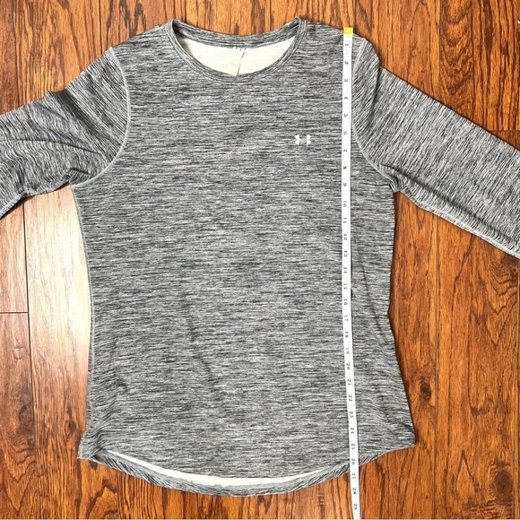 Under Armour Grey Gray Marled Long Sleeve Cold Gear Athletic Sporty Top Large - Picture 12 of 14